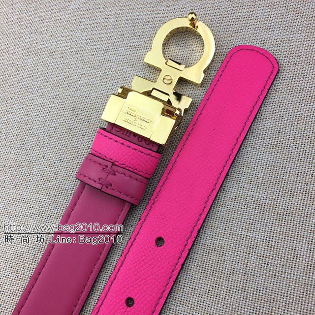 菲拉格慕女士皮帶 Ferragamo雙面牛皮經典純銅五金腰帶  jjp2033
